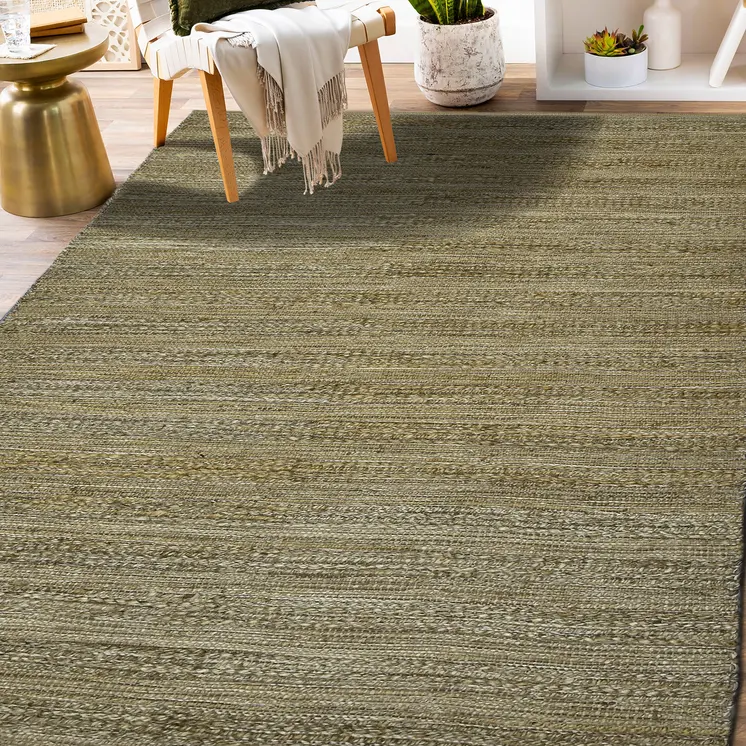 2' X 3' Brown And Beige Jute Striped Flatweave Handmade Area Rug