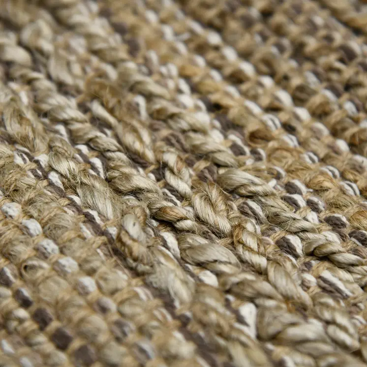 2' X 3' Brown And Beige Jute Striped Flatweave Handmade Area Rug