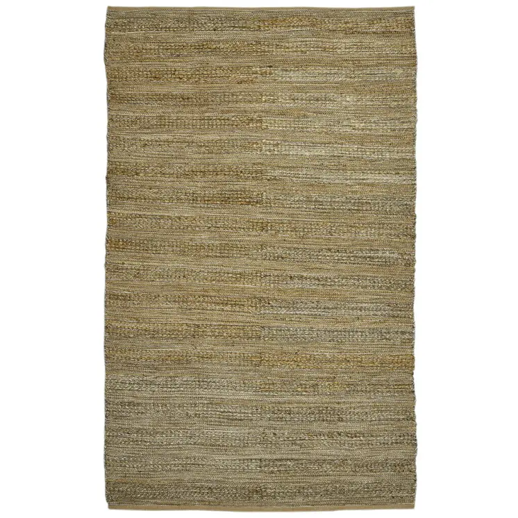 2' X 3' Brown And Beige Jute Striped Flatweave Handmade Area Rug