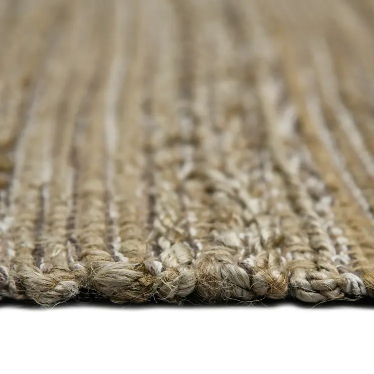 3' X 5' Brown And Beige Jute Striped Flatweave Handmade Area Rug