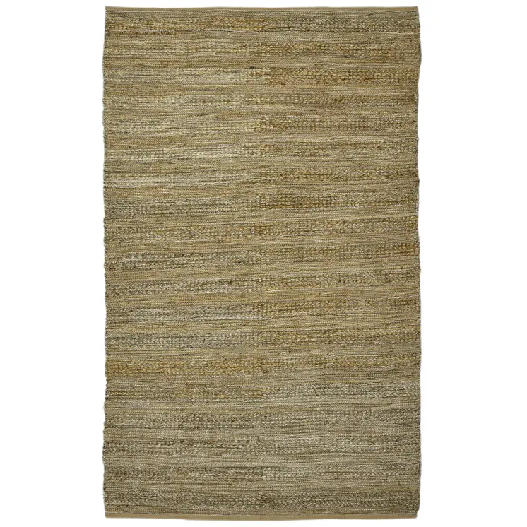 8' X 10' Brown And Beige Jute Striped Flatweave Handmade Area Rug