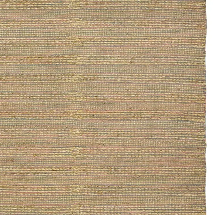 5' X 8' Pink And Brown Jute Striped Flatweave Handmade Area Rug
