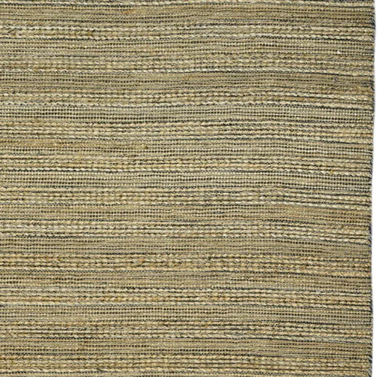 2' X 3' Dark Gray Brown And Beige Jute Striped Flatweave Handmade Area Rug