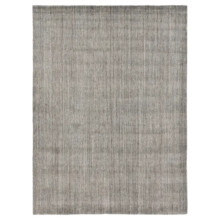 9' X 12' Gray And Light Brown Wool Abstract Hand Woven Area Rug