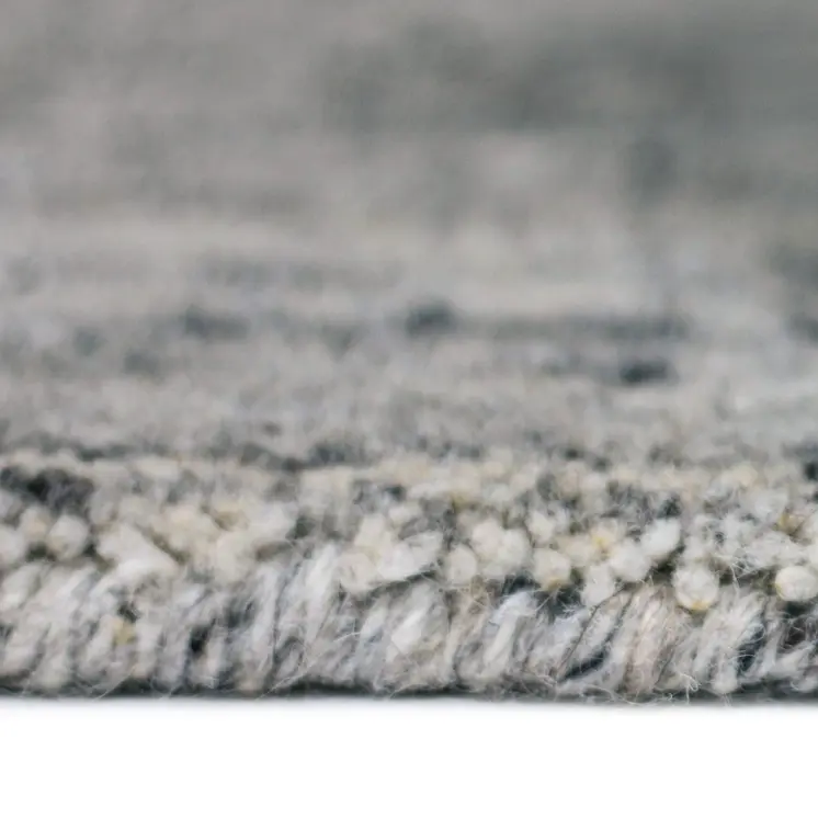 10' X 14' Gray And Beige Wool Plaid Hand Woven Area Rug