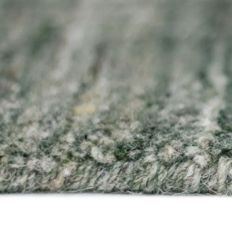 2' X 3' Green Gray And Ivory Wool Plaid Hand Woven Area Rug