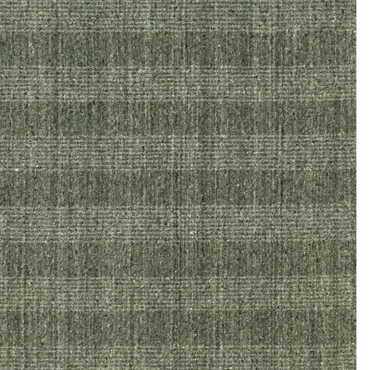 10' X 14' Green Gray And Ivory Wool Plaid Hand Woven Area Rug
