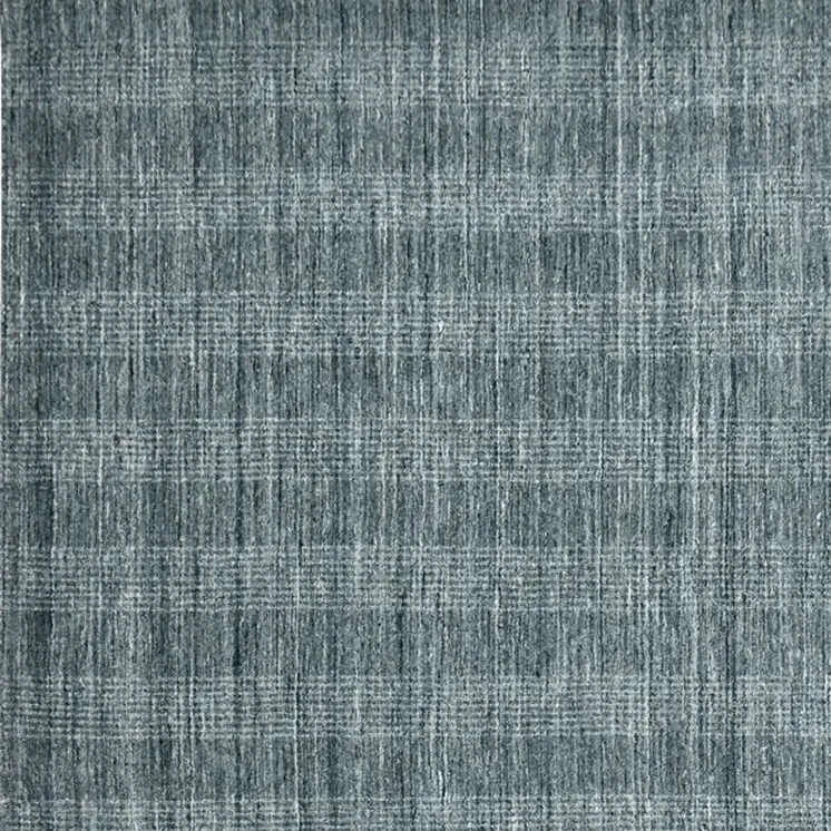 2' X 3' Blue And Ivory Wool Plaid Hand Woven Area Rug