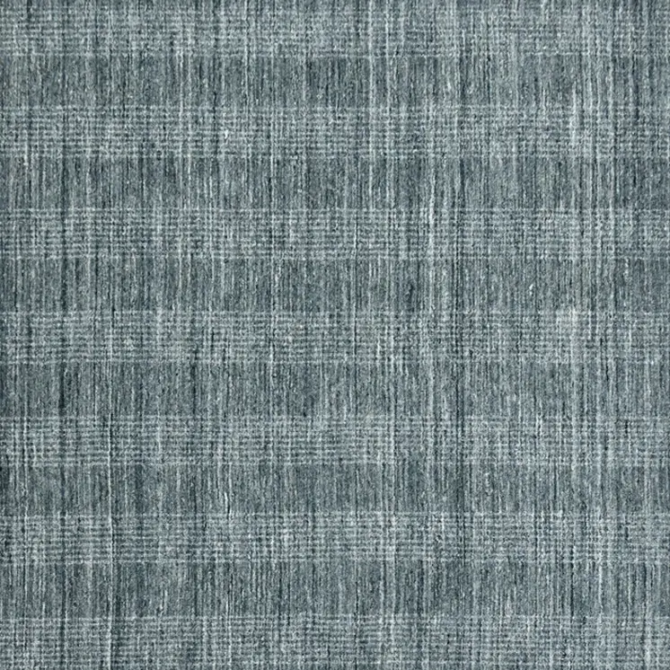 5' X 8' Blue And Ivory Wool Plaid Hand Woven Area Rug