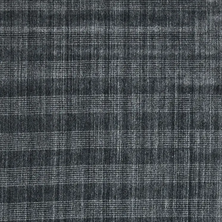 10' X 14' Charcoal And Gray Wool Plaid Hand Woven Area Rug