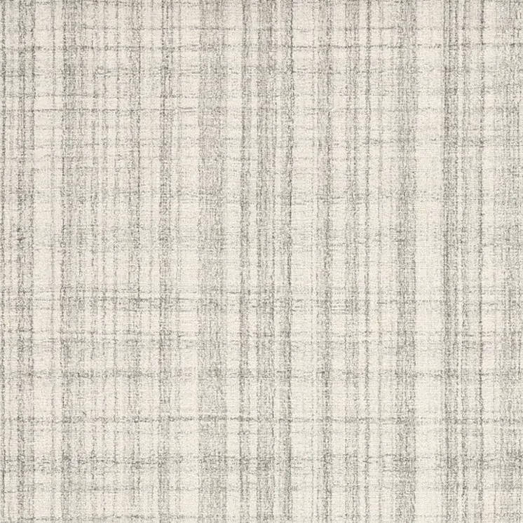 2' X 3' Ivory And Gray Wool Plaid Hand Tufted Area Rug