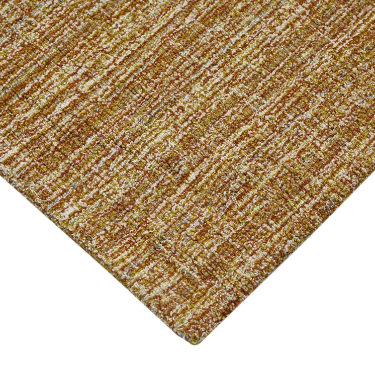 2' X 3' Ivory And Rust Wool Striped Hand Tufted Area Rug