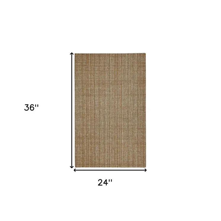 2' X 3' Ivory And Rust Wool Striped Hand Tufted Area Rug