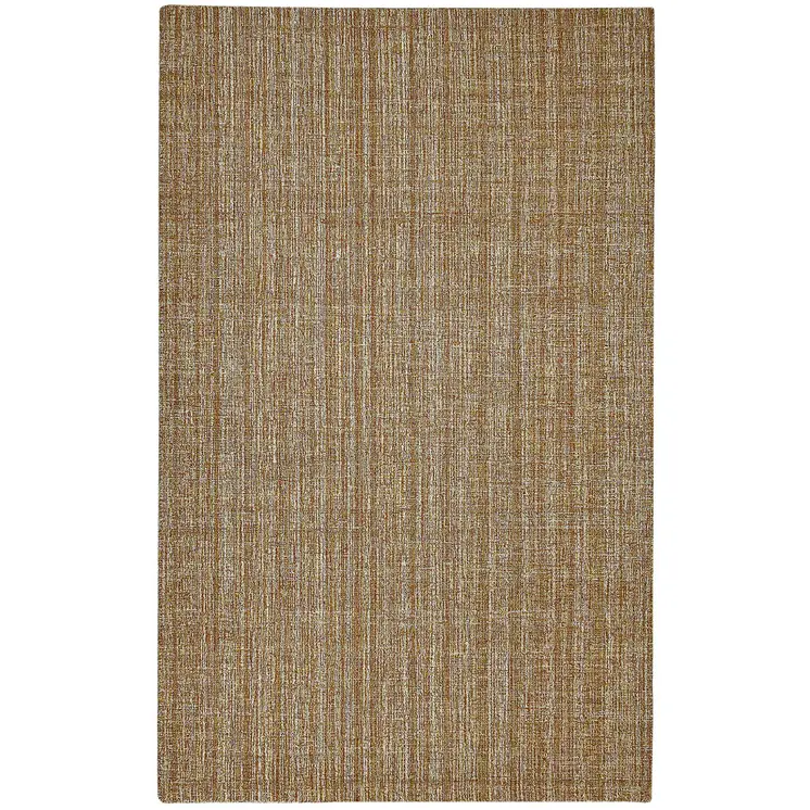 5' X 7' Ivory And Rust Wool Striped Hand Tufted Area Rug