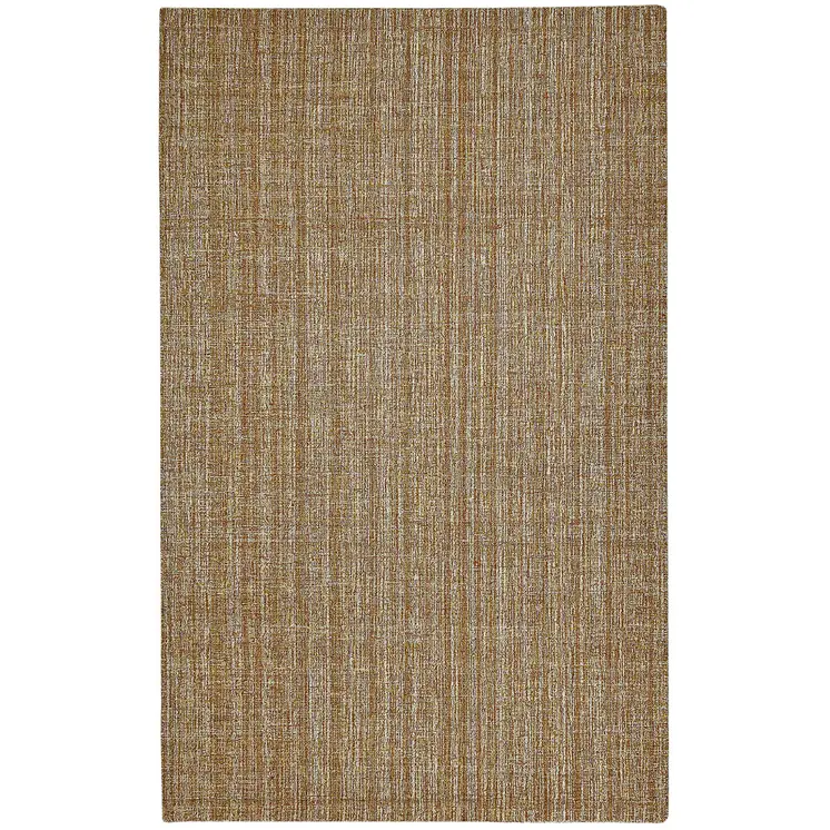 8' X 10' Ivory And Rust Wool Striped Hand Tufted Area Rug