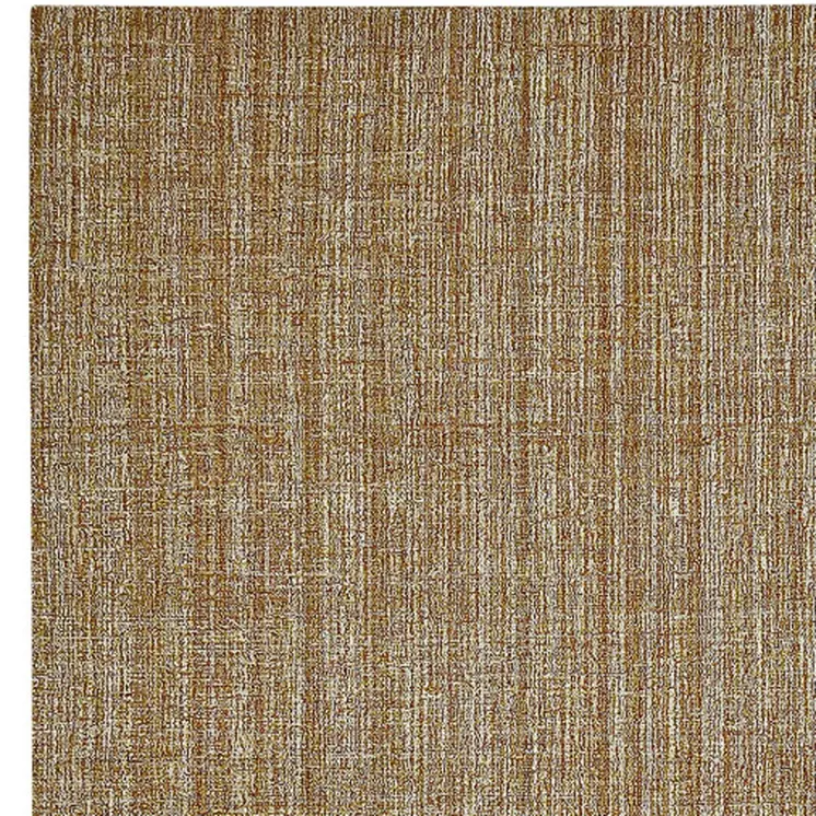 9' X 12' Ivory And Rust Wool Striped Hand Tufted Area Rug