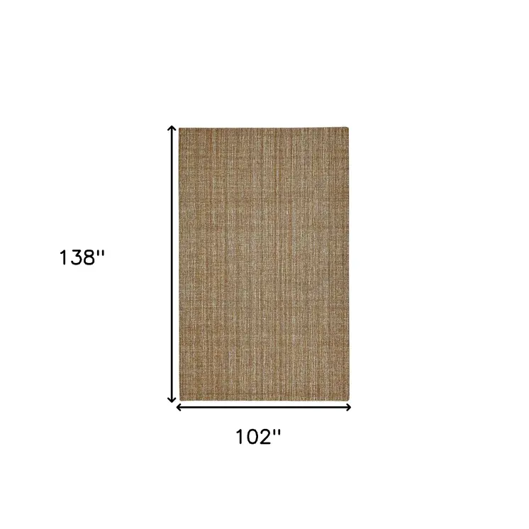 9' X 12' Ivory And Rust Wool Striped Hand Tufted Area Rug