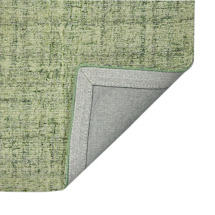5' X 7' Green And Light Green Wool Striped Hand Tufted Area Rug