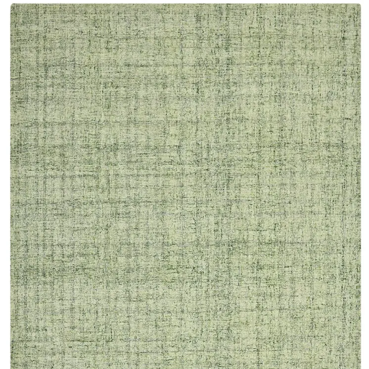 8' X 10' Green And Light Green Wool Striped Hand Tufted Area Rug