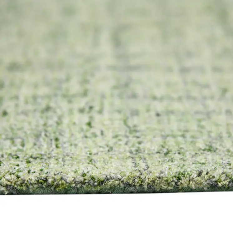 9' X 12' Green And Light Green Wool Striped Hand Tufted Area Rug