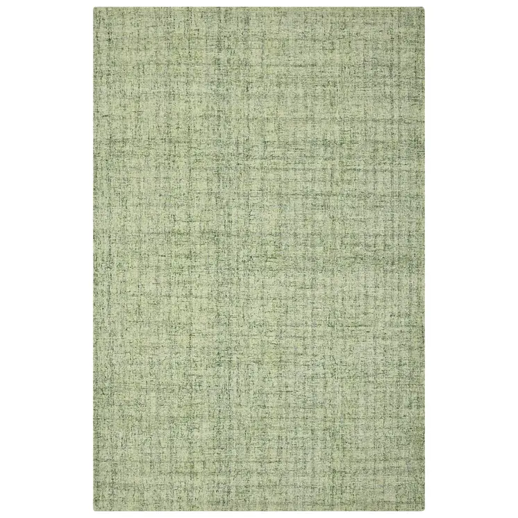 9' X 12' Green And Light Green Wool Striped Hand Tufted Area Rug