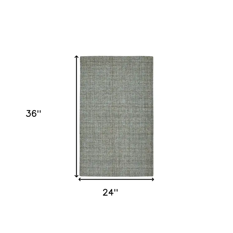 2' X 3' Light Blue And Gray Wool Abstract Hand Tufted Area Rug