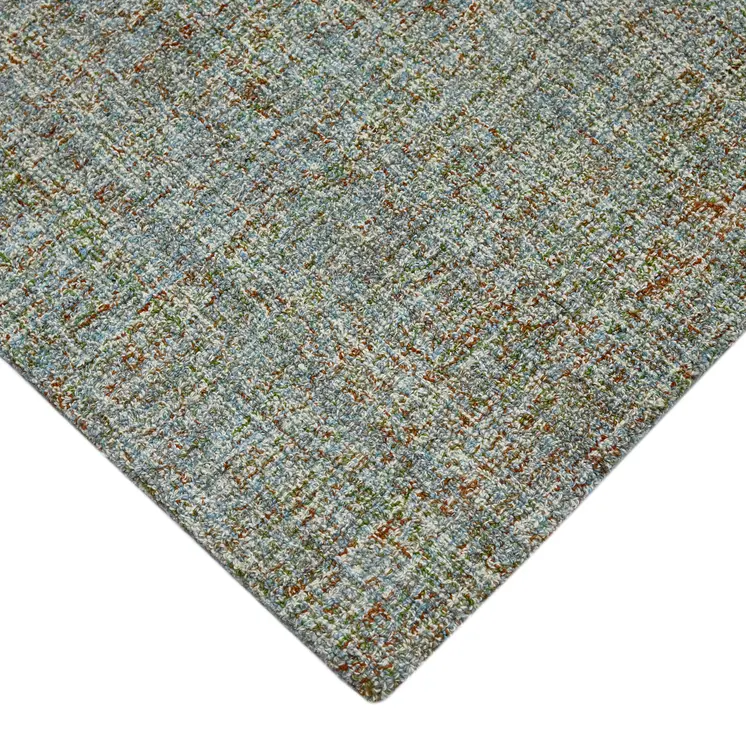 9' X 12' Light Blue And Gray Wool Abstract Hand Tufted Area Rug