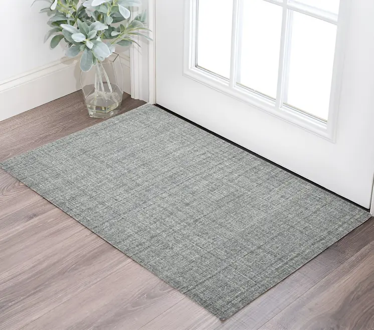 2' X 3' Gray And Ivory Wool Abstract Hand Tufted Area Rug