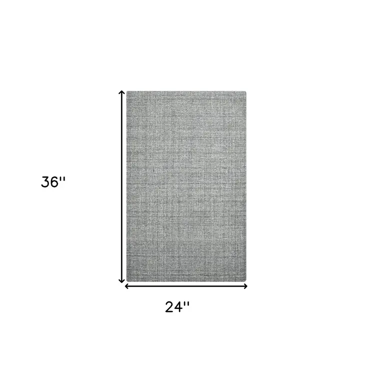 2' X 3' Gray And Ivory Wool Abstract Hand Tufted Area Rug