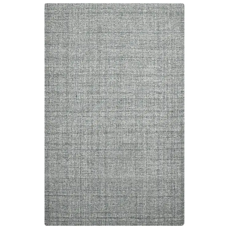 5' X 7' Gray And Ivory Wool Abstract Hand Tufted Area Rug