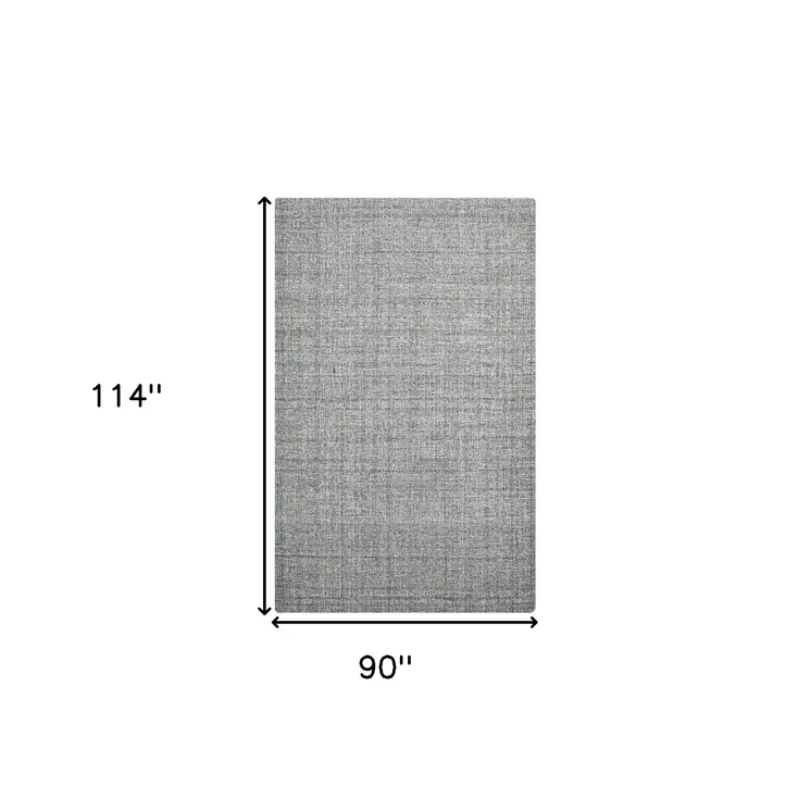 8' X 10' Gray And Ivory Wool Abstract Hand Tufted Area Rug