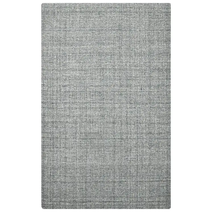 9' X 12' Gray And Ivory Wool Abstract Hand Tufted Area Rug