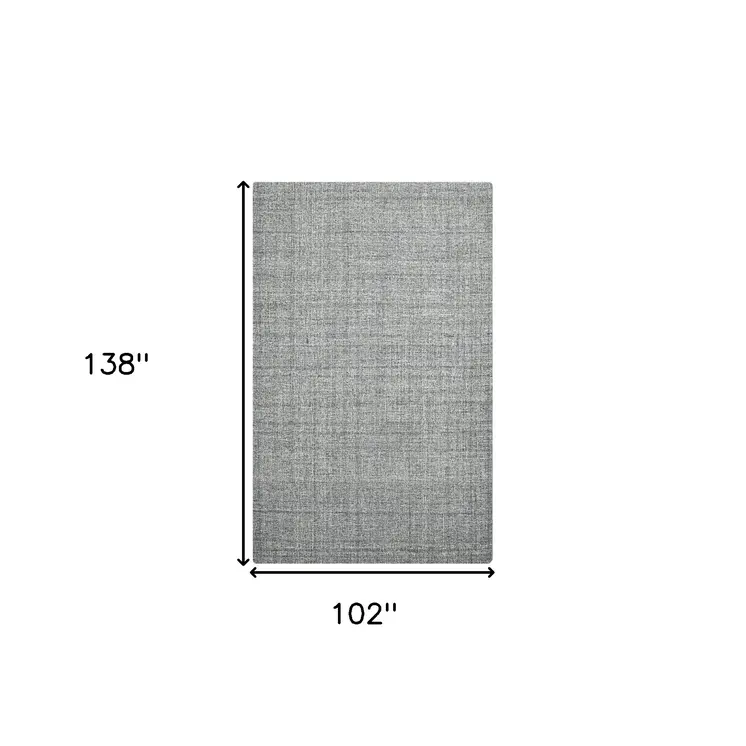 9' X 12' Gray And Ivory Wool Abstract Hand Tufted Area Rug
