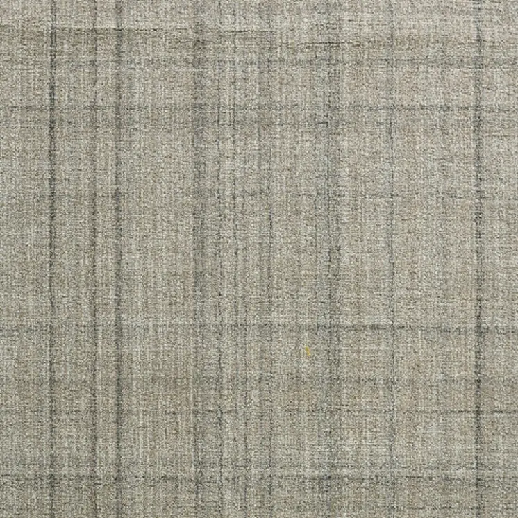 2' X 3' Brown And Gray Wool Plaid Hand Tufted Area Rug