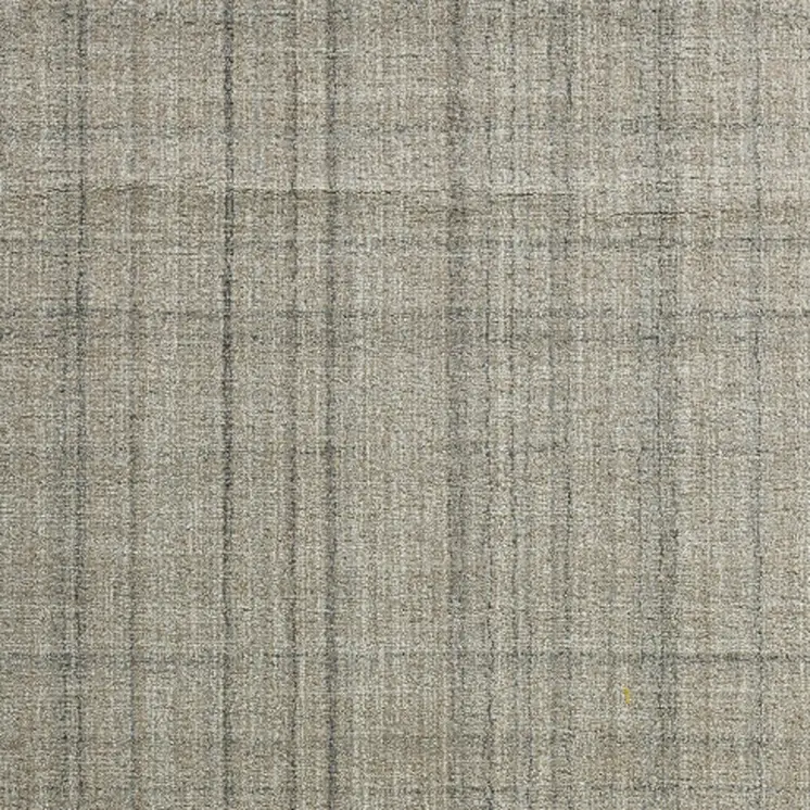 5' X 7' Brown And Gray Wool Plaid Hand Tufted Area Rug