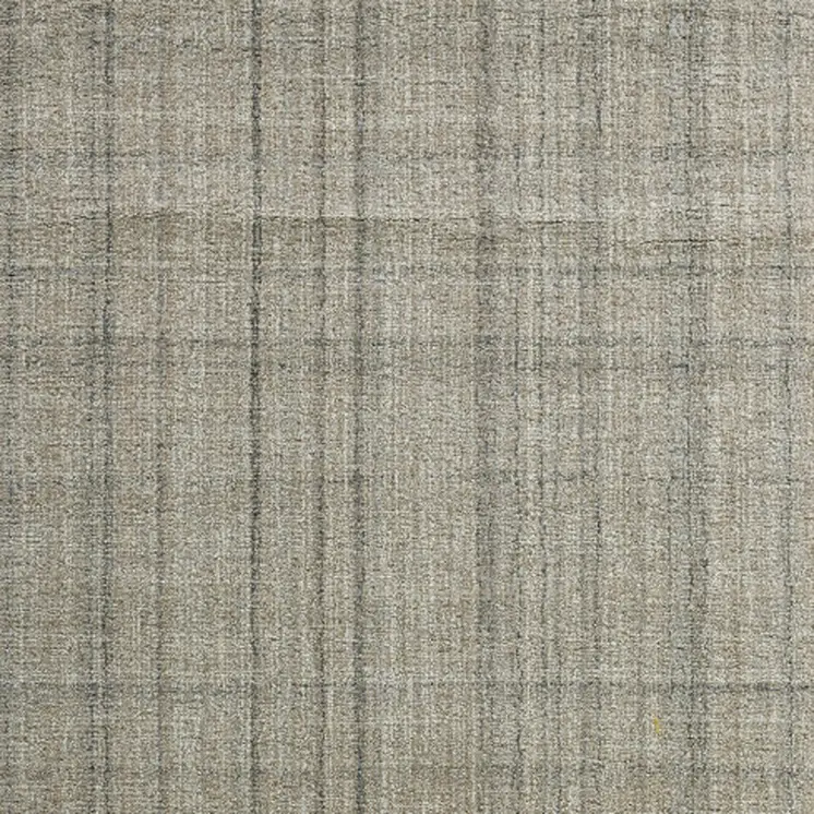 8' X 10' Brown And Gray Wool Plaid Hand Tufted Area Rug