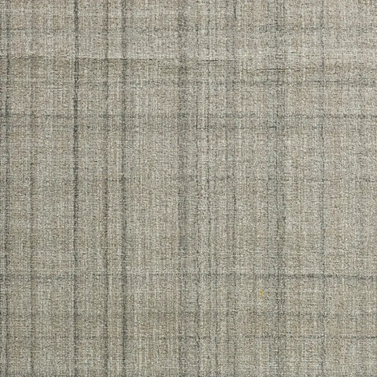 9' X 12' Brown And Gray Wool Plaid Hand Tufted Area Rug