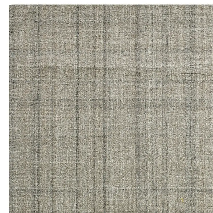 9' X 12' Brown And Gray Wool Plaid Hand Tufted Area Rug