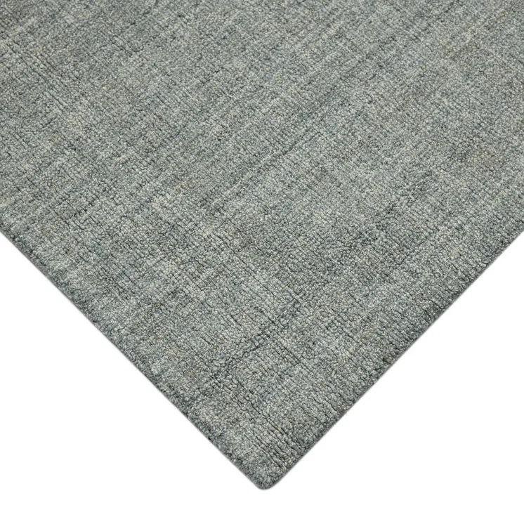 2' X 3' Gray Blue And Ivory Wool Plaid Hand Tufted Area Rug