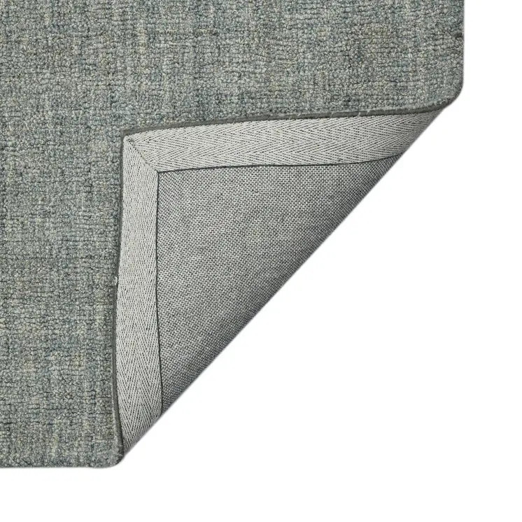 2' X 3' Gray Blue And Ivory Wool Plaid Hand Tufted Area Rug