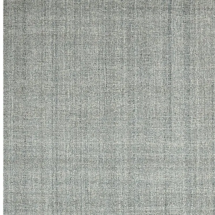 8' X 10' Gray Blue And Ivory Wool Plaid Hand Tufted Area Rug
