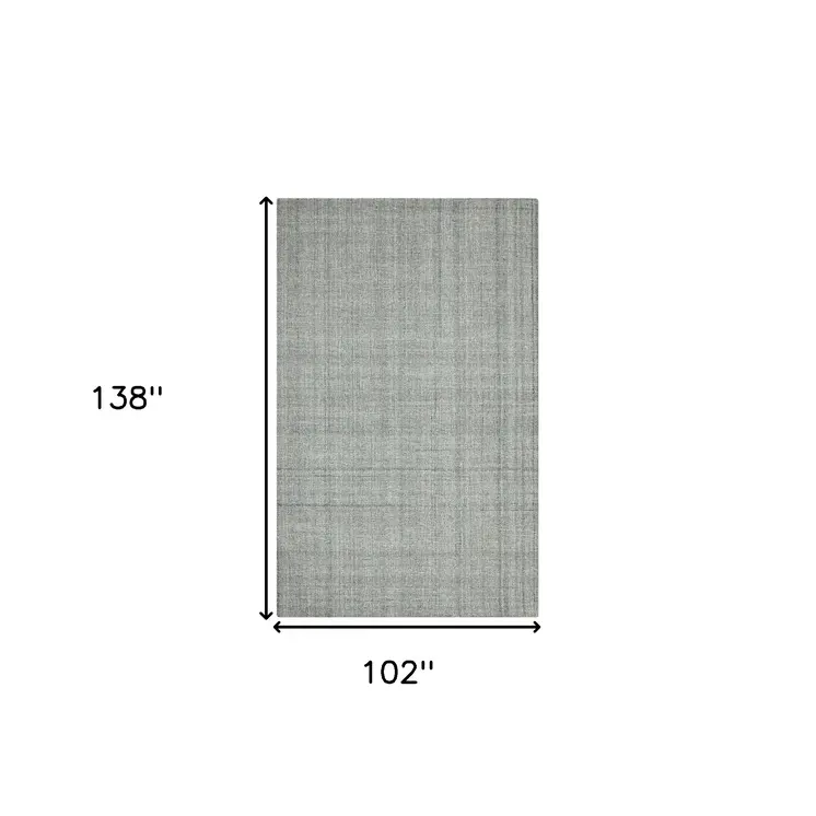 9' X 12' Gray Blue And Ivory Wool Plaid Hand Tufted Area Rug