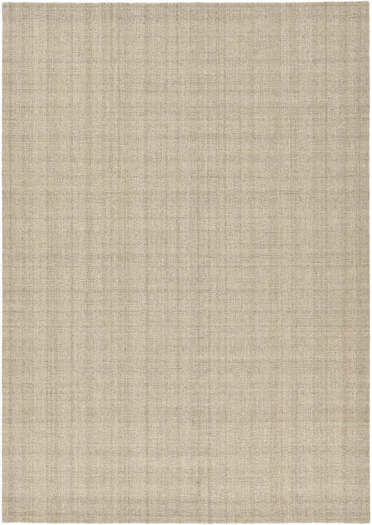 2' X 3' Champagne And Brown Wool Plaid Hand Tufted Area Rug