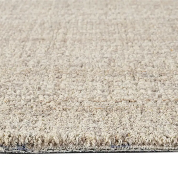 5' X 7' Champagne And Brown Wool Plaid Hand Tufted Area Rug