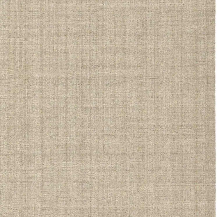 5' X 7' Champagne And Brown Wool Plaid Hand Tufted Area Rug