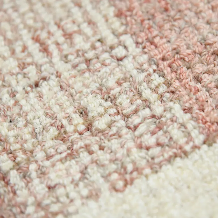 5' X 7' Pink And Ivory Wool Plaid Hand Tufted Area Rug