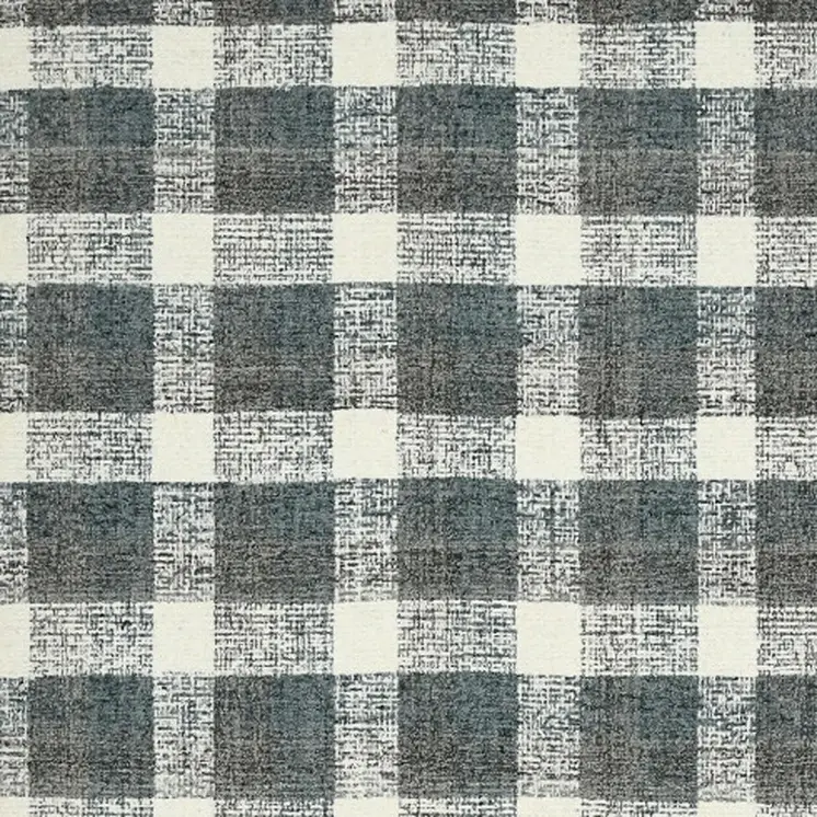 2' X 3' Dark Gray And Ivory Wool Plaid Hand Tufted Area Rug