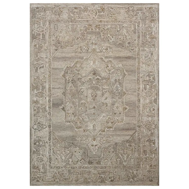 8' X 10' Brown And Beige Wool Oriental Hand Tufted Area Rug