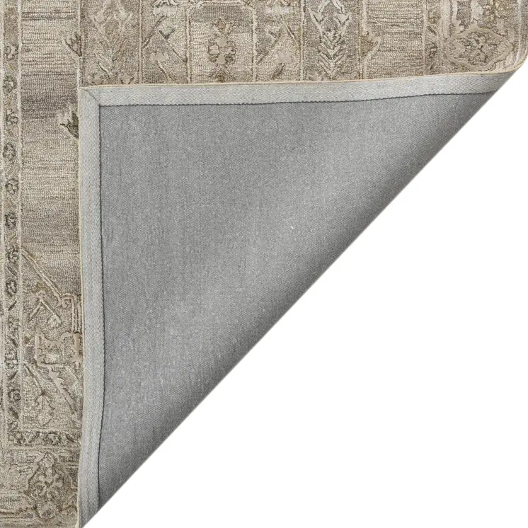 8' X 10' Brown And Beige Wool Oriental Hand Tufted Area Rug