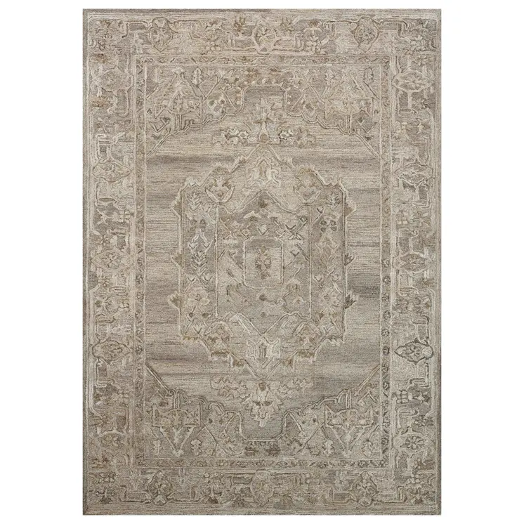 8' X 10' Brown And Beige Wool Oriental Hand Tufted Area Rug
